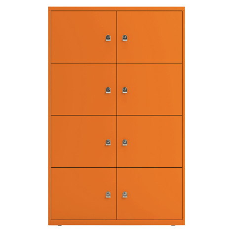 BISLEY LateralFile™ Lodge, s 8 uzamykatelnými boxy, výška vždy 375 mm, oranžová