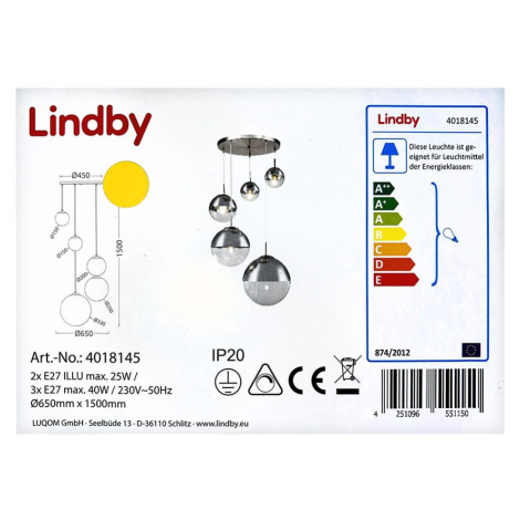 Lindby Lindby - Lustr na lanku RAVENA 3xE27/40W/230V + 2xE27/25W/230V