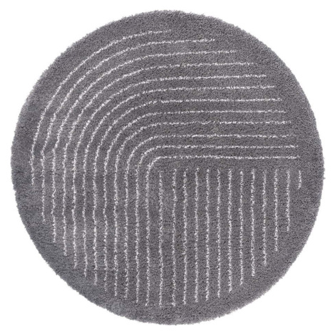 Tmavě šedý kulatý koberec ø 120 cm Dion – Hanse Home