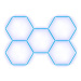 Escape6 Kompletní LED hexagonové svítidlo modré, rozměr 5 elementů 238 × 168 cm
