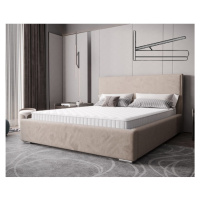 Nadčasová čalouněná postel v minimalistickém designu béžová 180 x 200 cm bez úložného prostoru