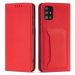 Magnet Card Case elegantní knížkové pouzdro s venkovní kapsou na Samsung Galaxy A13 5G Red