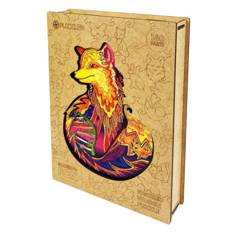 Puzzler Dřevěné barevné puzzle Tajemná liška