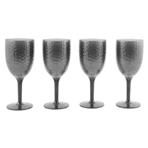 Cambridge Sada plastových sklenic, 4dílná (sklenice na víno/černá)