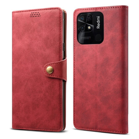 Lenuo Leather flipové pouzdro pro Xiaomi Redmi 10C, červená - 348279