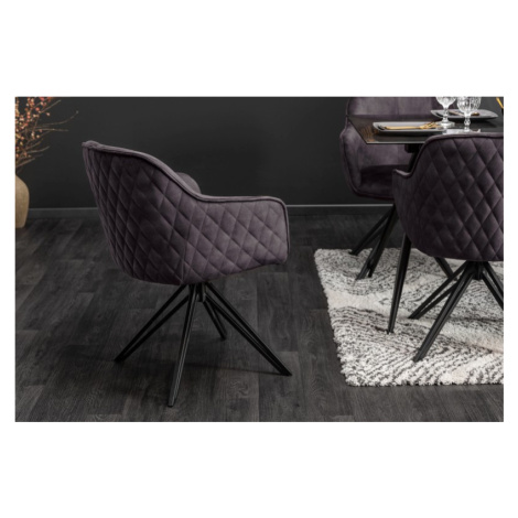 LuxD Designová židle Natasha tmavě šedý samet