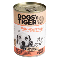 Dogs'n Tiger Adult 12 × 400 g - výhodné balení - drůbeží a batáty