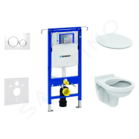 GEBERIT Duofix Set předstěnové instalace, klozet Alpha se sedátkem, tlačítko Sigma20, bílá/chrom