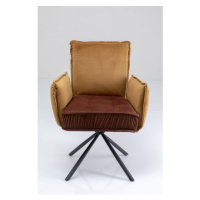 KARE Design Hnědá židle s područkami Chelsea