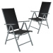 tectake 401631 2 zahradní židle hliníkové - antracit - antracit