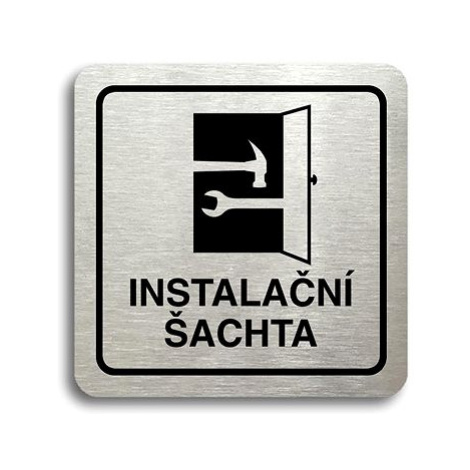 Accept Piktogram "instalační šachta" (80 × 80 mm) (stříbrná tabulka - černý tisk)