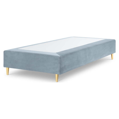 Světle modrá sametová jednolůžková postel Cosmopolitan Design Lia, 90 x 200 cm