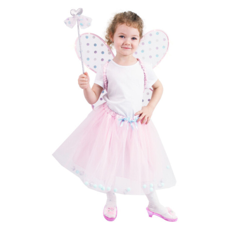 RAPPA - Dětský kostým tutu sukně růžová víla se svítícími křídly e-obal