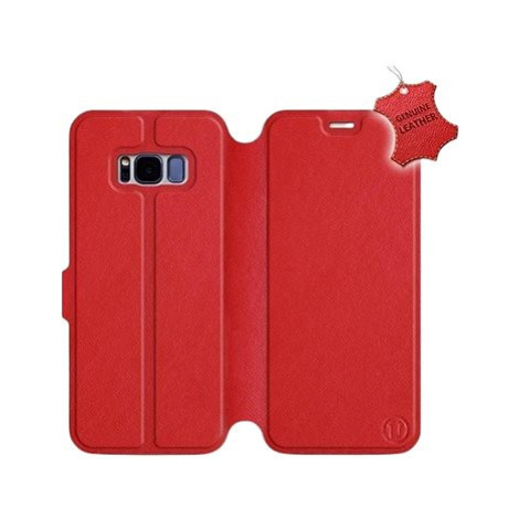 Flip pouzdro na mobil Samsung Galaxy S8 - Červené - kožené - Red Leather