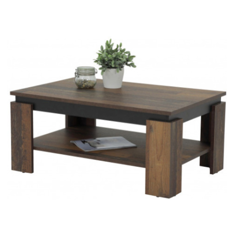 Konferenční stolek Tim, vintage optika dřeva/černý Asko