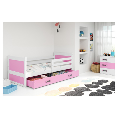 BMS Dětská postel RICO 1 | bílá 80 x 190 cm Barva: Růžová