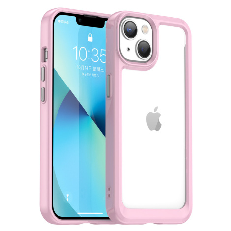 Silikonové pouzdro Space s barevným rámem na iPhone 14 PLUS 6.7" Pink