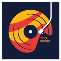 Ilustrace vinyl record music wave abstract vector, MoNuttanit, 40 × 40 cm