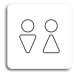 Accept Piktogram "WC muži, ženy VII" (80 × 80 mm) (bílá tabulka - černý tisk bez rámečku)