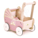 Dřevěný kočárek Sweetiepie Dolly Pram Tender Leaf Toys s textilem pro 36 cm panenku