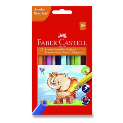 Pastelky Faber Castell Extra Jumbo trojhranné pap.krab.12ks Faber-Castell