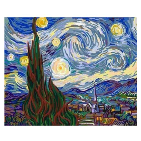Figured ART Malování podle čísel - VAN GOGH HVĚZDNÁ NOC  na rámu 40 x 50 cm