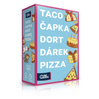 Taco, čapka, dort, dárek, pizza