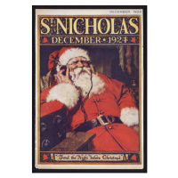 American School, - Obrazová reprodukce Santa Claus listening to the radio, (26.7 x 40 cm)