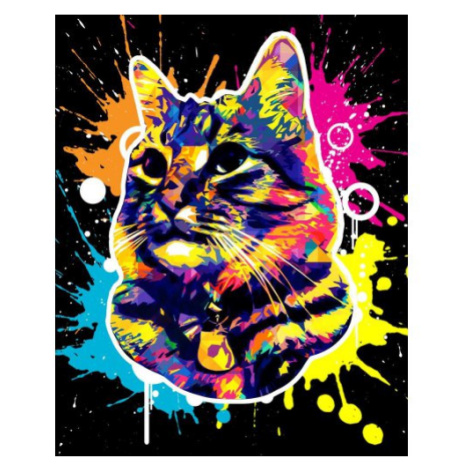 Figured ART Vyšívání křížkové sada  - Super kočka Pop Art 32 x 40 cm