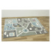Metrážový koberec Lima C262A uličky, pastelový / tyrkysový