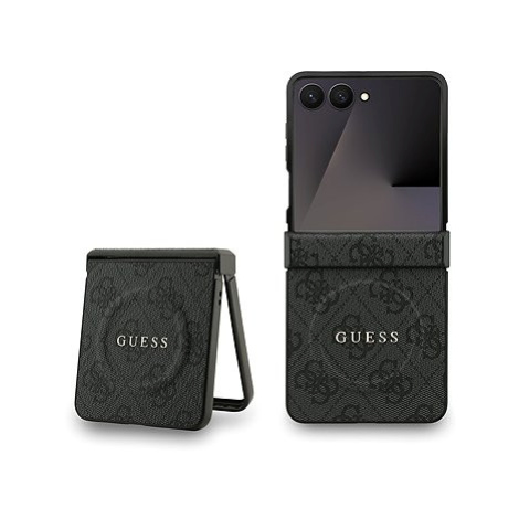 Guess PU Leather 4G Colored Ring Magnetic Zadní Kryt pro Samsung Galaxy Z Flip 7 Black