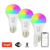 IMMAX NEO LITE 3x Smart žárovka LED E27 9W RGB+CCT, stmívatelná, WiFi, Beacon, DO