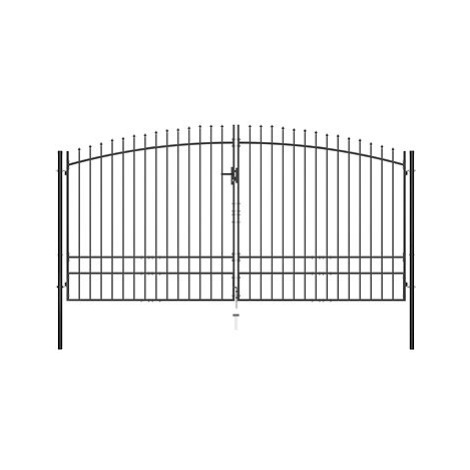 Dvoukřídlá plotová brána s hroty 400×248 cm 145742 SHUMEE