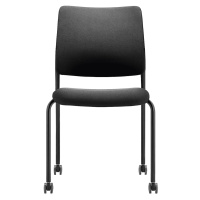 TrendOffice Jednací židle TO-SYNC meet, s čalouněným opěradlem, bal.j. 4 ks, černá, s kolečky