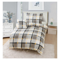 Hnědo-krémové 3dílné povlečení na jednolůžko z mikrosaténu 140x200 cm Henry – My House