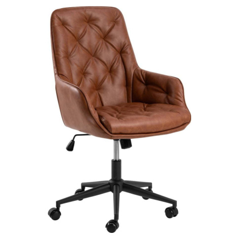 Koňakově hnědá kancelářská židle z imitace kůže Erik – Actona
