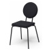 Muzza černá jídelní židle option s kulatým opěradlem a čtvercovým sedákem