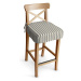 Dekoria Sedák na židli IKEA Ingolf - barová, šedo - bílá - pruhy, barová židle Ingolf, Quadro, 1