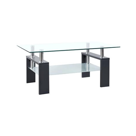 SHUMEE Konferenční stolek šedý a průhledný 95 × 55 × 40 cm tvrzené sklo, 330305