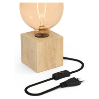 Calex Calex stolní lampa tvar krychle s dřevěnou dýhou