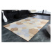 Estila Designový moderní obdélníkový koberec Sensei s geometrickým vzorem v hnědo-modrých odstín