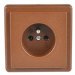 SEZ Jednoduchá zásuvka zapuštěná Standard Z 3111 HP skořicová 38 x 82 x 82 mm
