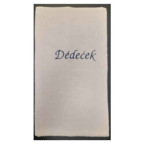 Top textil Osuška s nápisem "Dědeček" - Bílá 70x120 cm