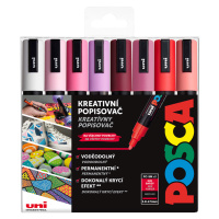 Posca sada popisovačů PC-5M, LOVE, 1,8 - 2,5 mm, mix teplých tónů (8 ks)