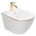 REA Závěsný bidet Carlo Mini White Gold Edge REA-C6990