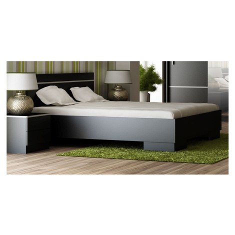 SARON postel 160x200 cm s roštem, černá Casarredo