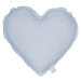 Cotton &amp; Sweets Lněný polštář srdce světle modrý 44cm