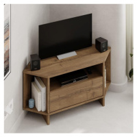 Rohový TV stolek Houseland Viva dub tmavý