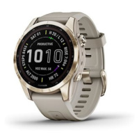 Garmin Fenix 7S Sapphire Solar Cream Gold Titanium/Light Sand Band