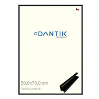 DANTIK rámeček 50 × 70, ALU profil 7002 Černý matný plexi čiré